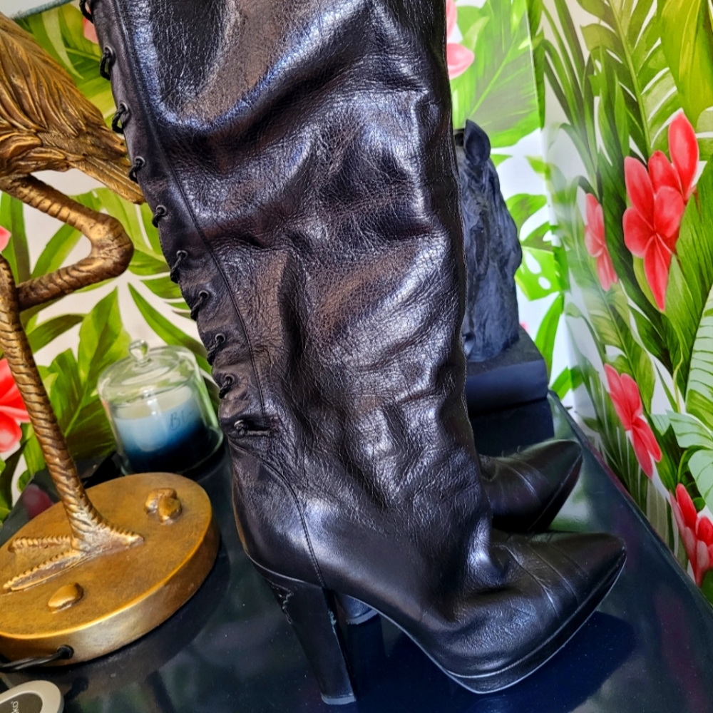 VERSACE MEDUSA LACE BACK BOOT